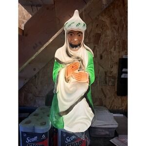 VTG 28" Empire Christmas Nativity Green Wiseman Magi King Blow Mold